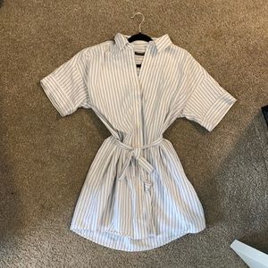 Striped Collared dress with pockets